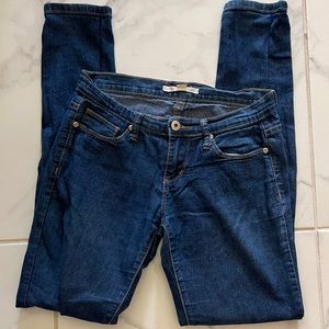 WOMENS Forever 21 Denim Skinny Jeans Size 25 Dark Blue Low Rise Slim Fit Stretch